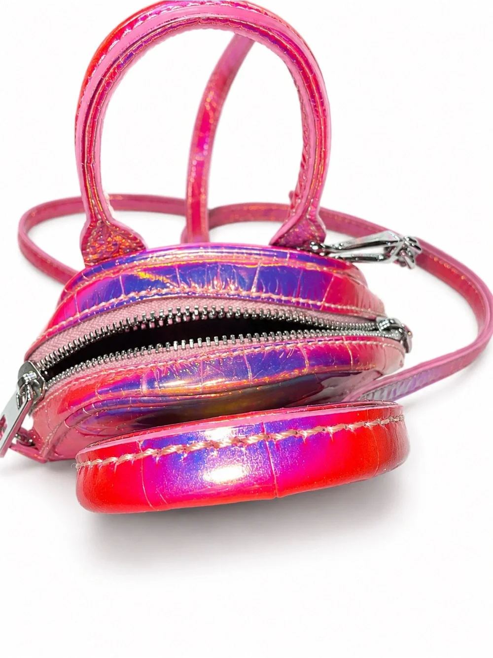 Vivienne Westwood T-Rex Mini Yasmine Bag – Pink Iridescent Leather